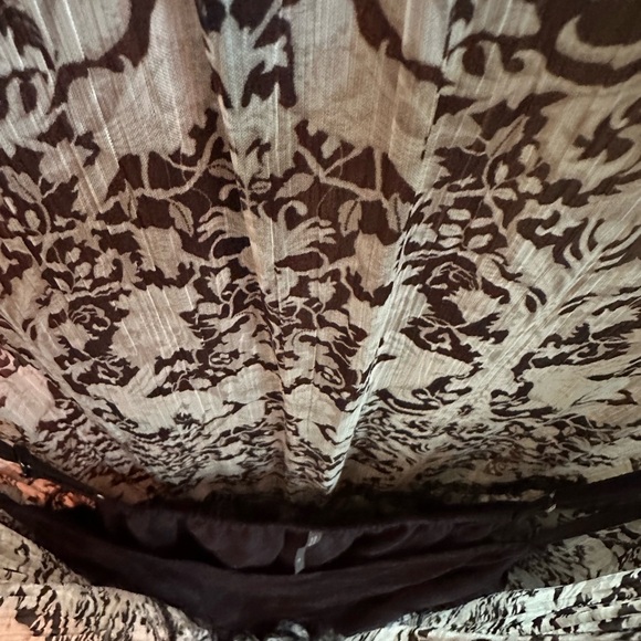 Anthropologie Black and White Maxi Gown with Bishop Sleeves - Picture 5 of 5